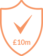 Insured up to £10m Shield Badge